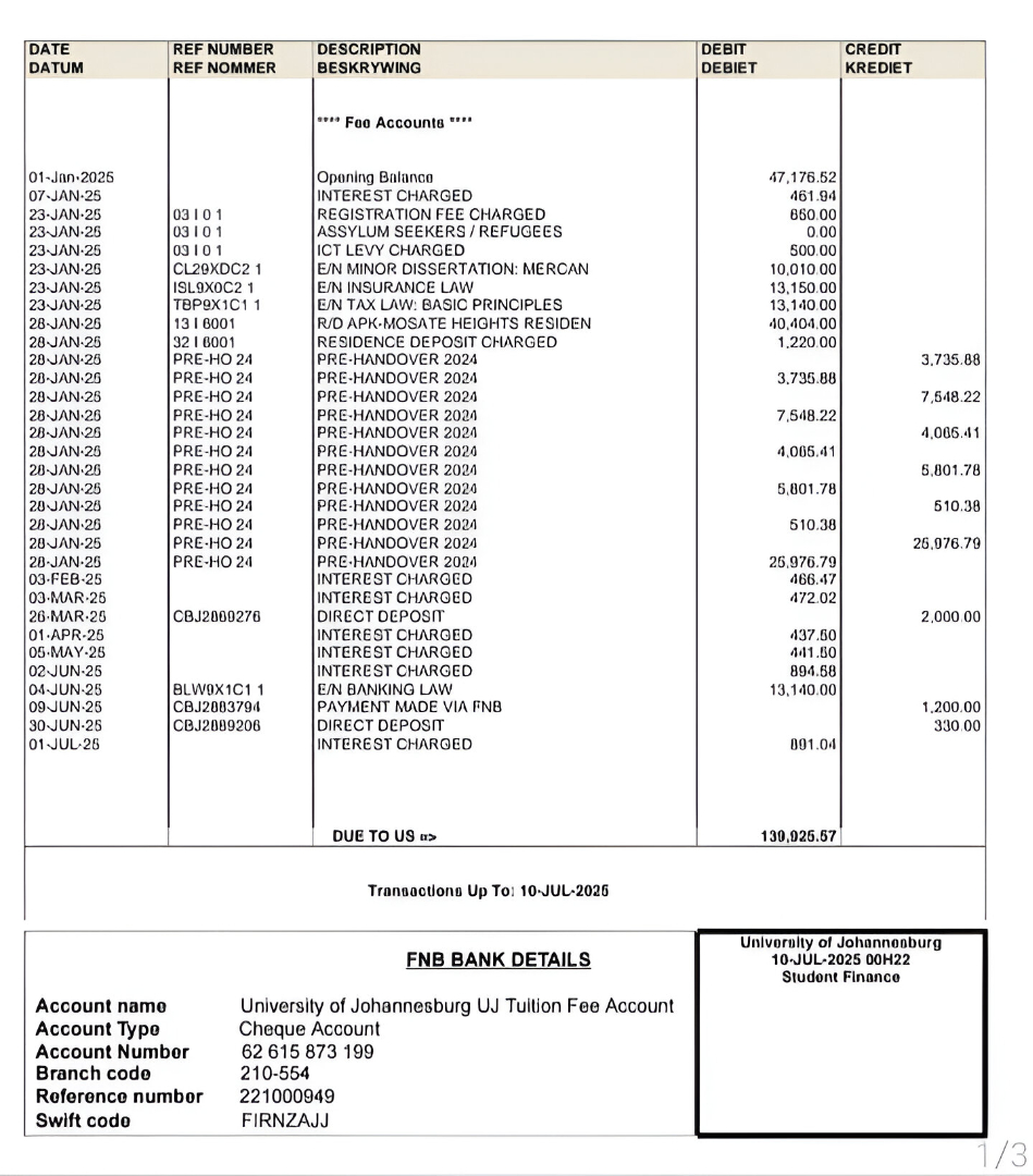 Fee Statement